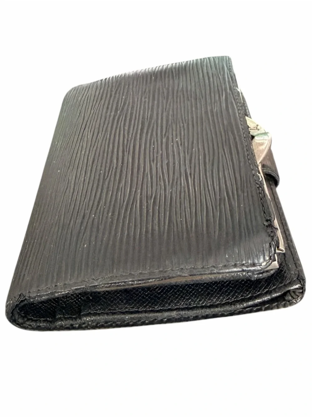 Authentic Louis Vuitton Black Epi Leather Kiss-Lock Wallet - Picture 8 of 10